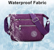 Women’s Waterproof Nylon Crossbody Bag – Lightweight Multi-Pocket Travel Tote