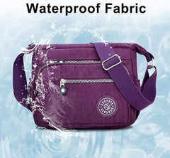 Women’s Waterproof Nylon Crossbody Bag – Lightweight Multi-Pocket Travel Tote