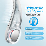 Neck Fan Bladeless 360° Rechargeable White