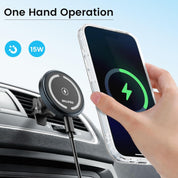 MagSafe Car Mount Charger iPhone Wireless 15W Fast Charging Gray