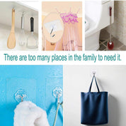 Jiaweixiang 24-Pack Heavy Duty Adhesive Hooks – 33lb Max, Waterproof Wall Hooks