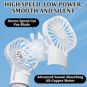 Hand Held Fans Hand Fan Rechargeable Hand Held Fans Rechargeable Electric Hand Fan Face Fan 4-Speed Adjustment 90° Foldable Suitable for Travel Camping and Outdoor Use (White)