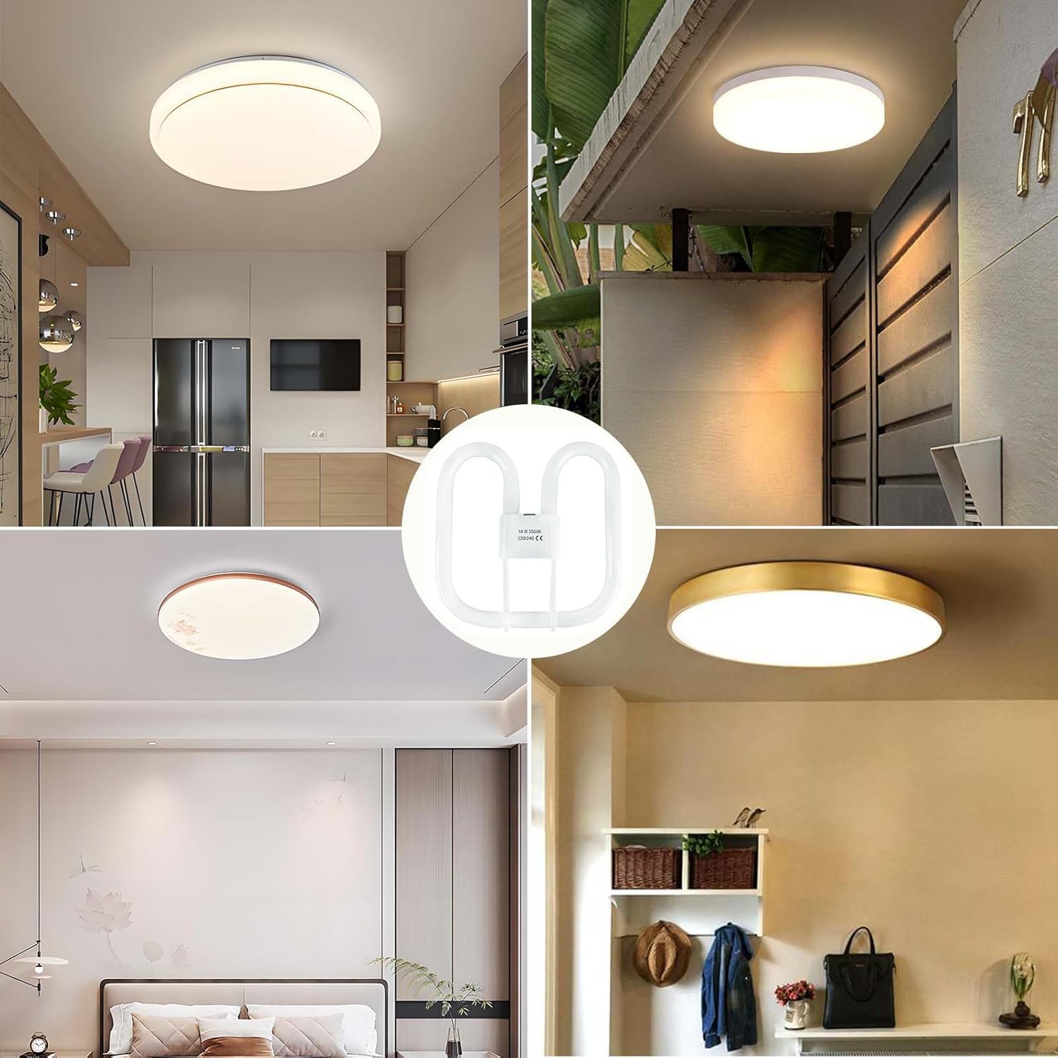 1-Pack 16W GR8 CFL Light Bulb, 2-Pin Compact Fluorescent Lamp, Warm White 3500K, Energy Efficient Non-Dimmable Lighting for Ceiling Fixtures