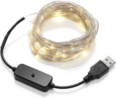 10m USB Invisible TV Backlight Wire Indoor/Outdoor Waterproof 100 Micro LED String Lights (Twin Pack)