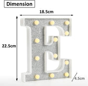 Glitter LED Letter Light E with Remote 18 Colors