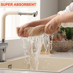 100% Cotton Kitchen Cleaning Cloths – Soft, Absorbent & Quick Dry Dish Cloths, 6-Pack