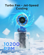 EasyAcc Portable Handheld Fan, 3 IN 1 Hand Fan, Turbo Fan Powerful 5 Speeds 4000 Battery Capacity 180°Foldable USB-C Rechargeable Personal Pocket Hand Held Fan for Travel/Outdoor/Home/Office