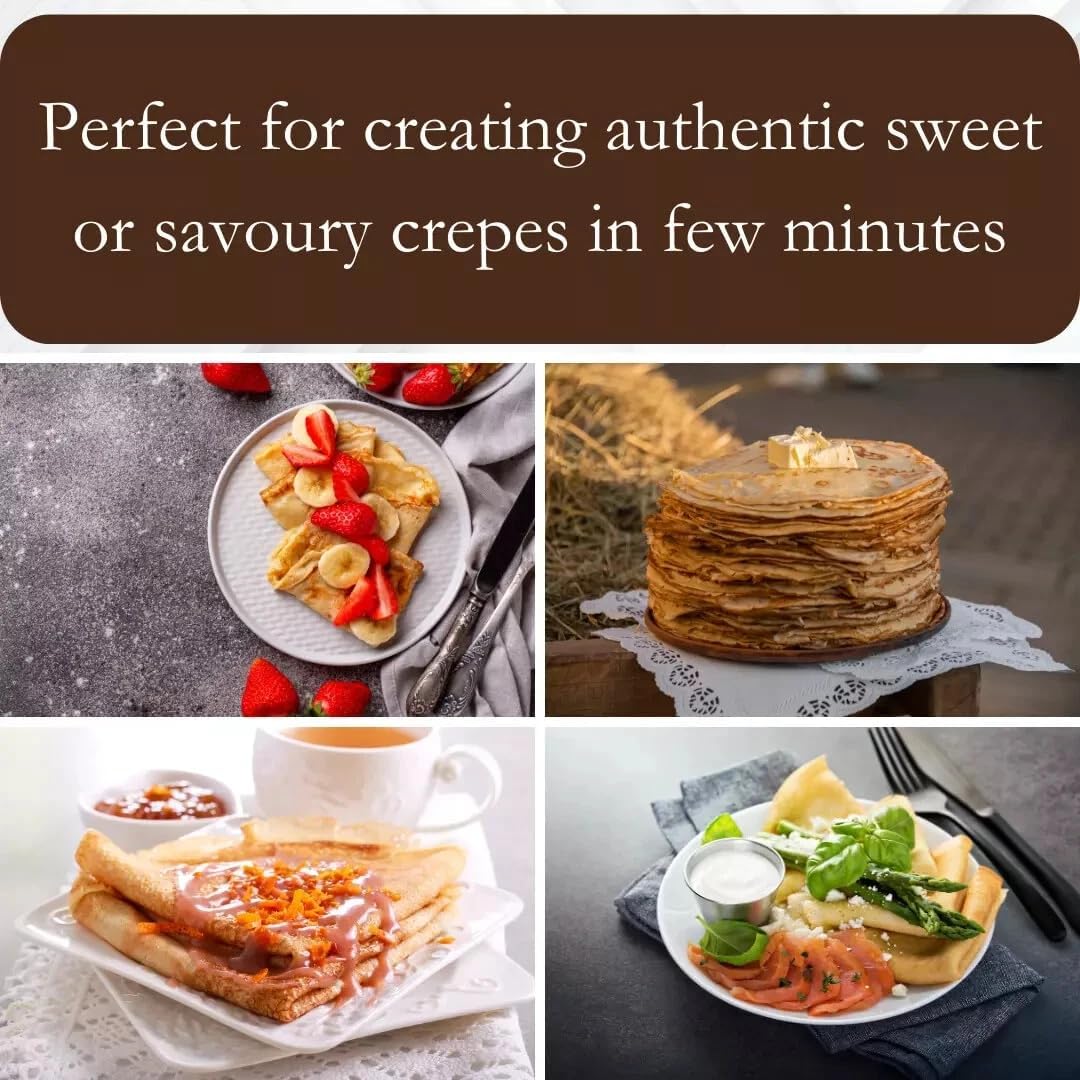 Marco Paul 12" Non-Stick Electric Crepe & Pancake Maker 1000W – Adjustable Temperature
