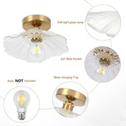 Flush Mount Ceiling Light Chandelier – Clear Glass Shade, 1-Light Fixture for Rooms