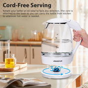 Glass Water Kettle 1.7L – LED Electric Kettle 2200W BPA-Free Auto Shutoff