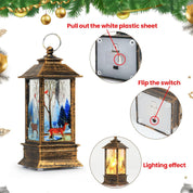 Elk design Christmas lantern with soft candle effect