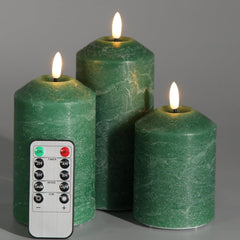 Blush Pink Flameless Pillar Candles with Remote, Flickering Real Wax LED Battery Operated Candles D 3