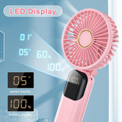 Portable Handheld Fan Rechargeable 5000mAh – 5 Speeds Mini Fan