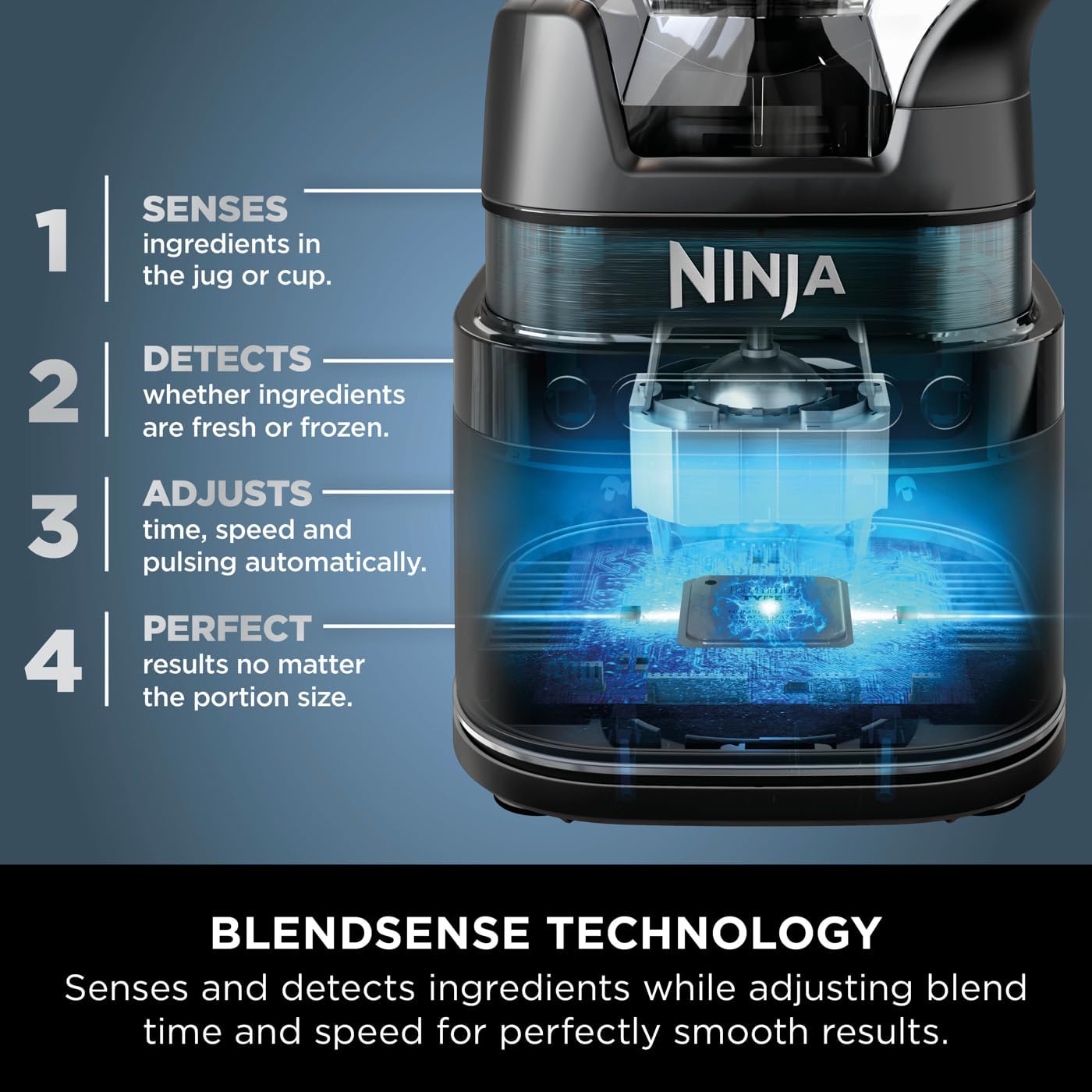 2-in-1 Detect Power Blender Pro – 1200W High-Speed Jug & Single Serve Blender – Smoothies, Frozen Drinks & Food Prep – Black/Copper