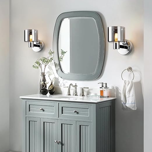 Elegant Chrome Wall Light - Modern Design with Smoked Grey Glass Shade
