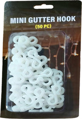 SUL Mini Gutter Hooks - Outdoor Holiday Light Clips | Secure Outdoor Christmas and Garden Decorations, String Lights, Seasonal Fairy Lights, and Icicle Lights (Pack of 50)