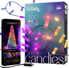 200 LED Candle-Shaped String Lights – RGB Multicolor, USB-C Power, Green Wire, Compatible with Alexa and Google Home, 2 x 6m Length for Gaming and Ambient Lighting