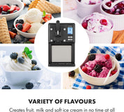 Sweet Sundae Ice Cream Maker 1.5L – Self-Cooling Compressor, 200W, Auto Clean, 3H Cooling, Black Stainless Steel