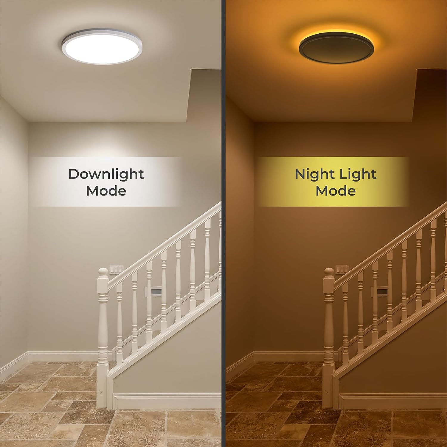 18W Dimmable LED Ceiling Light with Remote, Adjustable 22cm Round Lamp