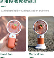 Handheld Fan – Hand Held Fan Rechargeable – Mini Portable Fans Handheld USB Rechargeable Fans with 3 Speeds – Battery Operated Mini Desk Cooler – Hand Held Travel Cooler (Yellow/Green)