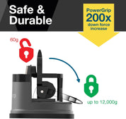 AnySharp Pro Metal Knife Sharpener – Hands-Free PowerGrip Suction | Sharpens All Knives | Hardened Steel & Serrated | Matte Grey