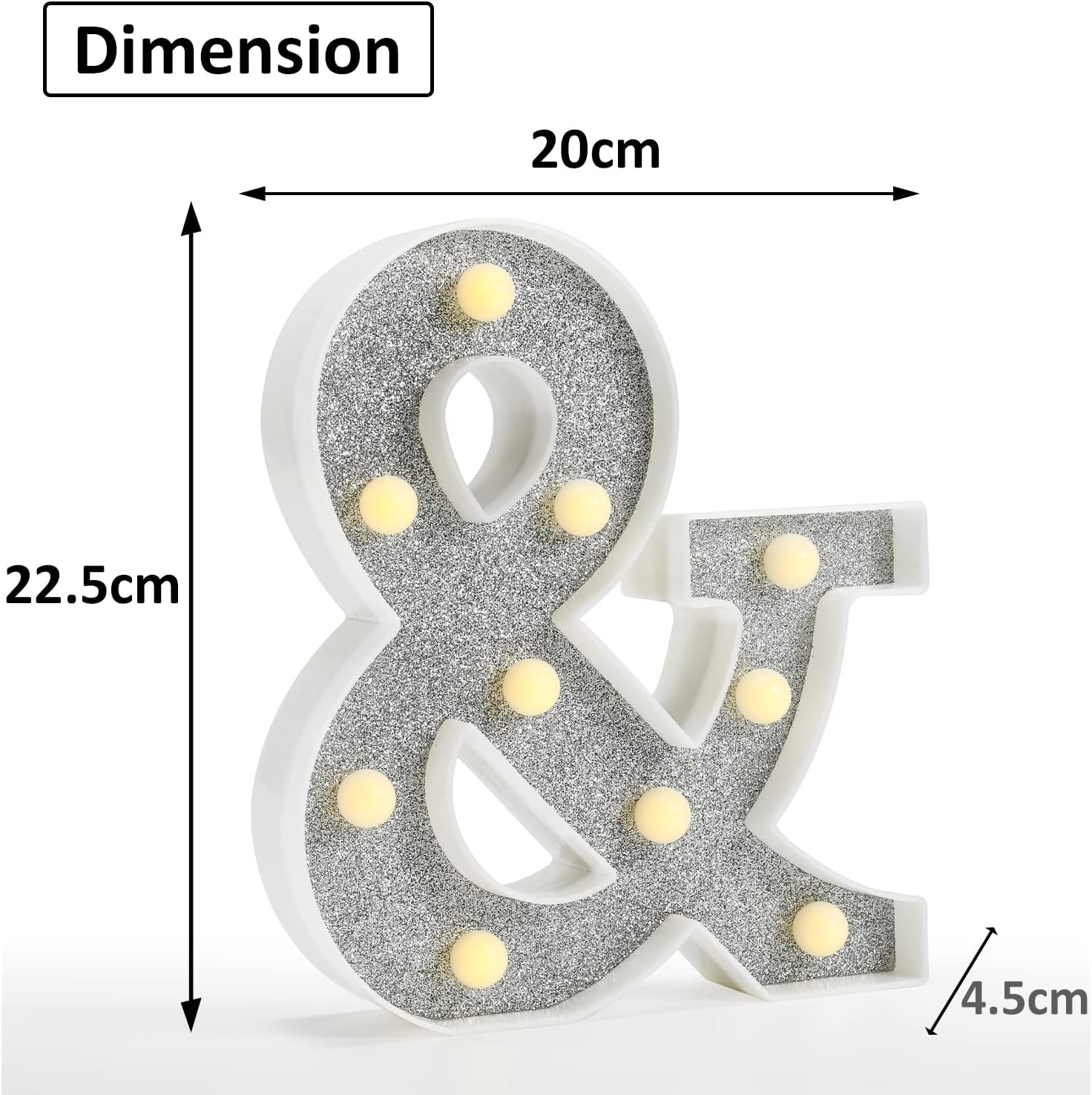 Glitter LED Letter Light & with Remote 18 Colors