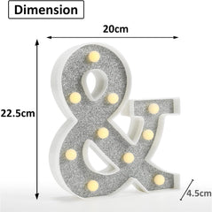 Glitter LED Letter Light & with Remote 18 Colors
