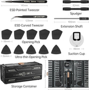 JAKEMY 180 in 1 Precision Screwdriver Set Multi Bits Manual Screwdriver Magnetic with Damaged Screw Extractor Kit Laptop Repair Tool Kit for PC, Phone, Computer, MacBook, Watch, Eyeglasses, Console