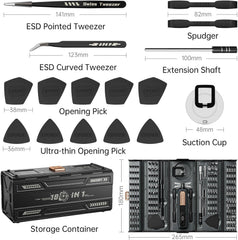 JAKEMY 180 in 1 Precision Screwdriver Set Multi Bits Manual Screwdriver Magnetic with Damaged Screw Extractor Kit Laptop Repair Tool Kit for PC, Phone, Computer, MacBook, Watch, Eyeglasses, Console