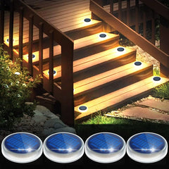 Solar Deck Lights: Waterproof LED Lights for Outdoor Garden, Driveway, Walkway, Pathway, Ground Step, and Dock – Solar Powered, Warm White for Backyard, Patio, and Lawn