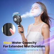 HandFan Hand Fan Water Cooling Battery Fan USB Battery Operated 3 Levels Mini Table Fan 2-in-1 with Laptop Multi Port Socket for Travel and Home