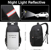 Extra Large Anti-Theft Laptop Backpack with USB Charging Port for Travel & Work