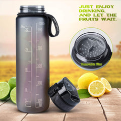 1L Sports Water Bottle – Leakproof BPA-Free Tritan Plastic Drinking Bottle for Gym, Outdoor & Daily Use