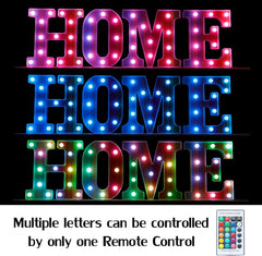 Rainbow LED Letter Light T 16 Color Remote