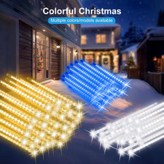 PEMOTech 16-Tube 576 LED Meteor Shower Lights Outdoor Cool White