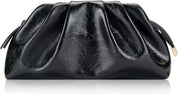 Cloud Clutch Bag for Women – PU Leather Pleated Dumpling Purse with Shoulder Strap