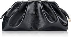 Cloud Clutch Bag for Women – PU Leather Pleated Dumpling Purse with Shoulder Strap