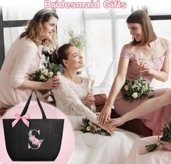 A-Z Initial Personalized Tote Bag – Waterproof Gift for Women, Moms, Teachers & Bridesmaids