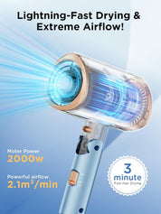 Professional 2000W Ionic Hair Dryer with Diffuser, Cool Shot & Styling Combs