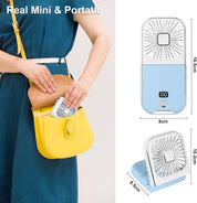 Folding Handheld Fan with LED Display & Power Bank