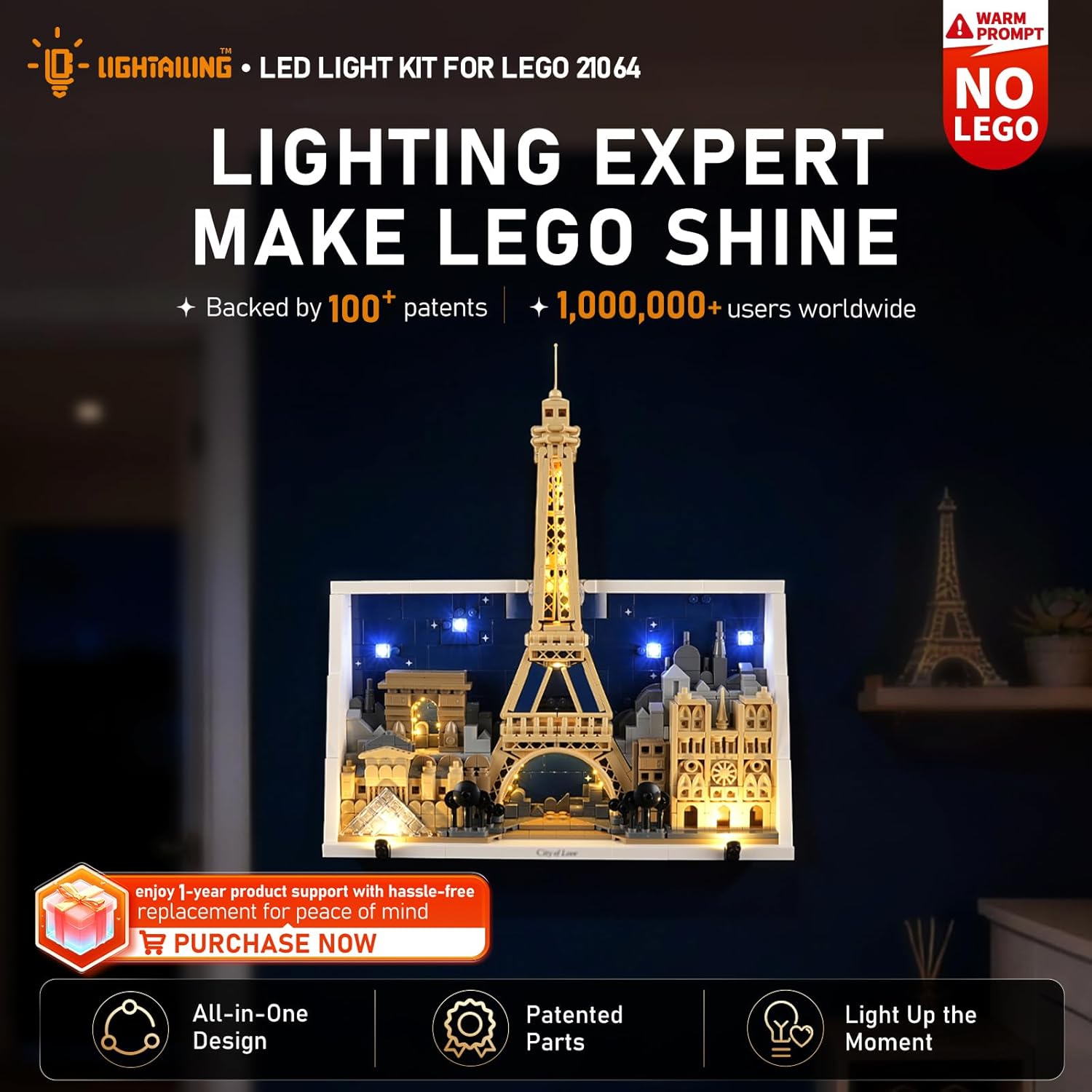 LED Light Kit for Lego 21064 Paris – City of Love