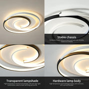 Modern LED Ceiling Light 36W 50cm with Remote Control, Dimmable Flush Mount Ceiling Lamp with 3 Color Temperatures, Black and White Geometric Round Lighting for Living Room, Bedroom, Kitchen