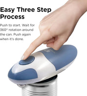 Kitchen Mama Auto 2.0 Electric Can Opener – Hands-Free, Battery Operated, Smooth Edge, Food-Safe Blade, Easy One-Touch Use – Morandi Blue