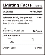 G80 E27 Vintage LED Globe Bulbs 8W 1000lm Warm White (6 Pack)