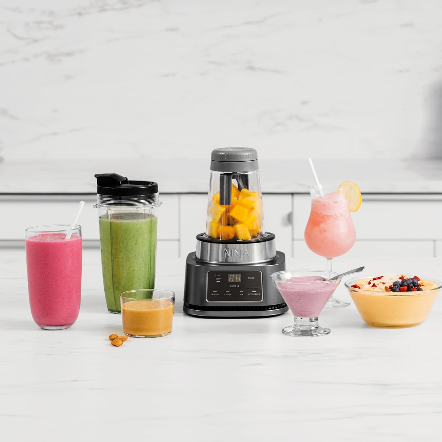 Foodi Power Nutri Blender 2-in-1 | 1100W Smoothie & Frozen Drink Maker – Silver