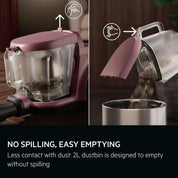 AEG ANIMAL 5000 Bagless Vacuum Cleaner, 3L, Compact, 78dB, 8.5m Action Radius, High Filtration, Multi-Surface, Dark Red