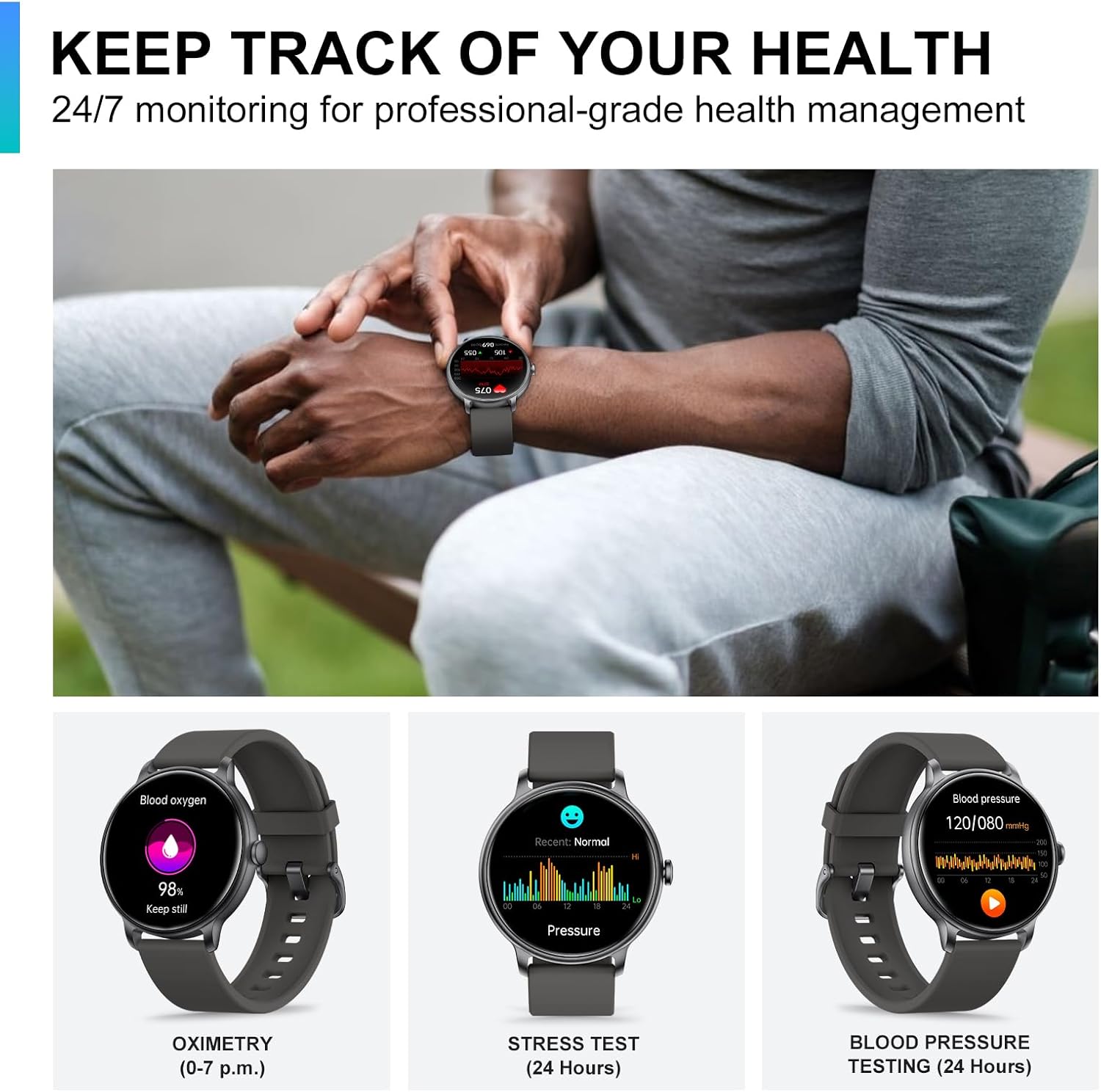 Smart Watch 1.43" AMOLED – Bluetooth Calls, Fitness Tracker, Heart & Sleep Monitor, IP68