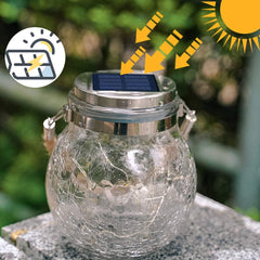 Solar Lantern Lights – Waterproof Solar Ball Hanging Lights, Glass Mason Jar Design, Ideal for Garden, Patio, Pathway, and Christmas Party