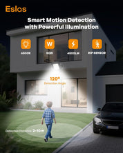 50W Outdoor Motion Sensor Security Light 4500LM Floodlight IP65