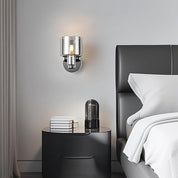 Elegant Chrome Wall Light - Modern Design with Smoked Grey Glass Shade